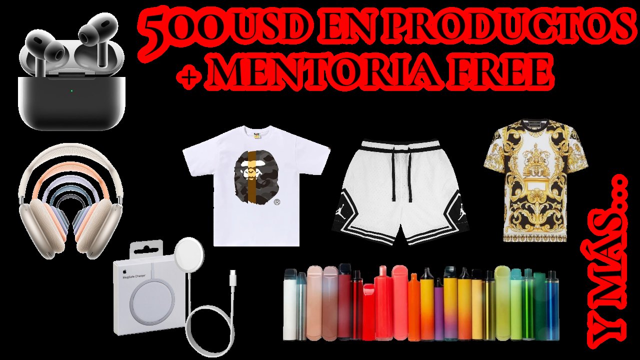 500USD EN PRODUCTOS + MENTORIA GRATIS